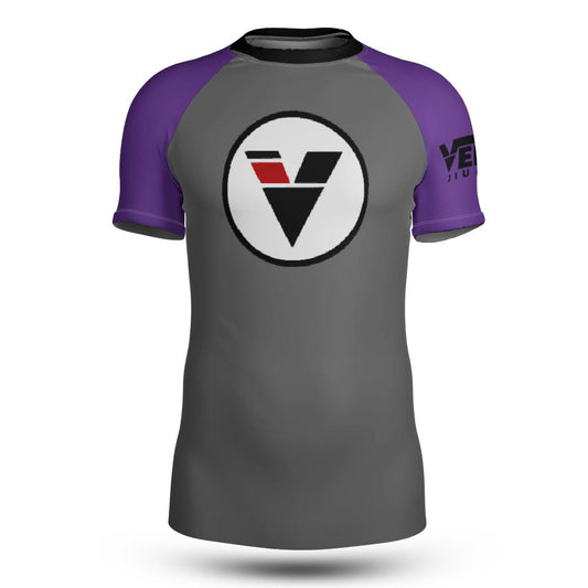 VELEZ JIU JITSU PURPLE BELT SHORT-SLEEVE RASH GUARD