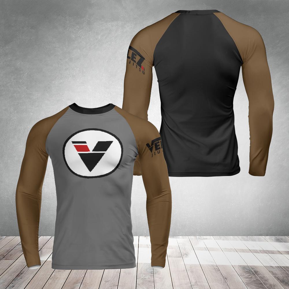 VELEZ JIU JITSU BROWN BELT LONG-SLEEVE RASH GUARD