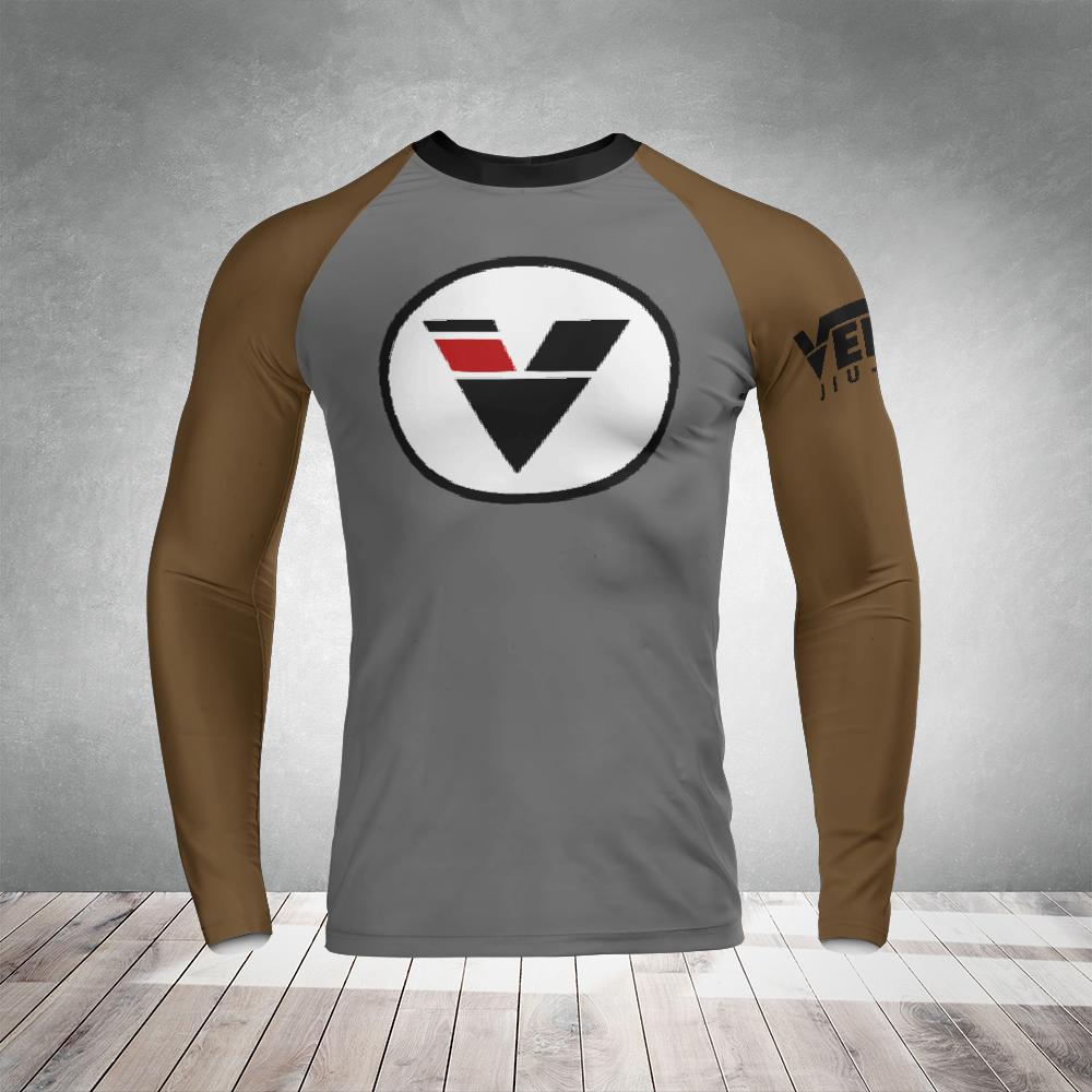 VELEZ JIU JITSU BROWN BELT LONG-SLEEVE RASH GUARD