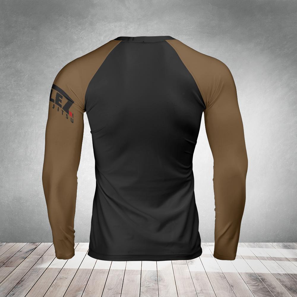 VELEZ JIU JITSU BROWN BELT LONG-SLEEVE RASH GUARD