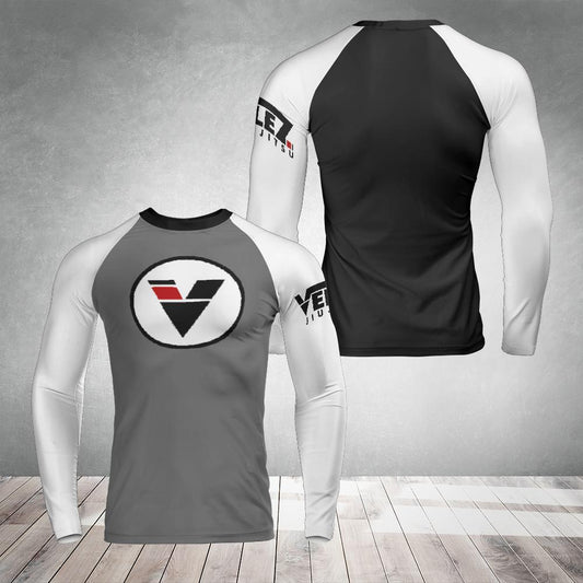 VELEZ JIU JITSU WHITE BELT LONG-SLEEVE RASH GUARD